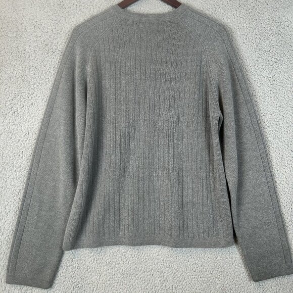 Vintage Abercrombie Fitch Sweater Mens Size L Gray‎ AF-92 Ribbed Pullover NWOT - Picture 2 of 5